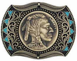 Buckle with Front of Buffalo Nickel 